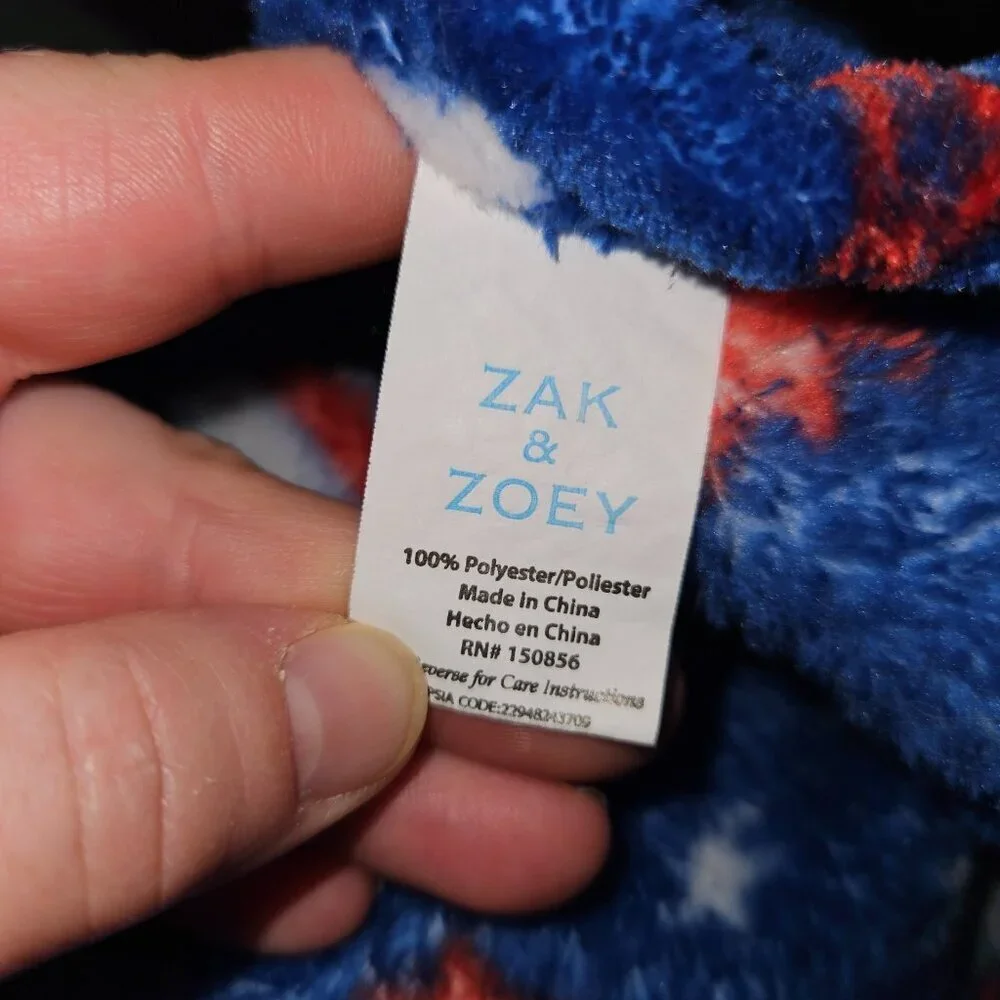 Zak & Zoey Blue Fleece Baby Blanket Rocket Spaceship Star Planet Red White SOFT